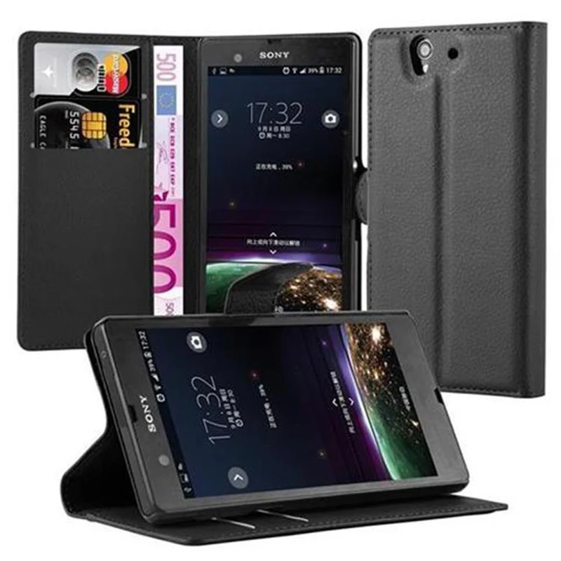 Cadorabo Hülle kompatibel mit Sony Xperia Z Schutzhülle mit Magnetverschluss, Standfunktion und Kartenfach