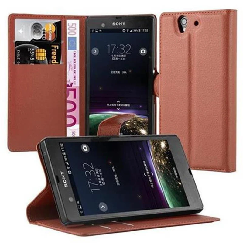Cadorabo Hülle kompatibel mit Sony Xperia Z Schutzhülle mit Magnetverschluss, Standfunktion und Kartenfach