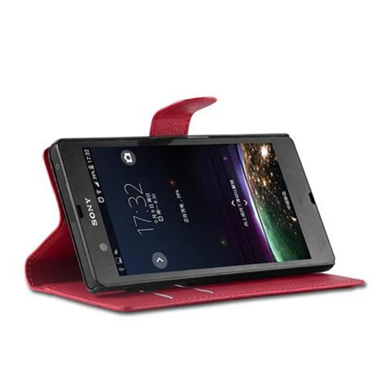 Cadorabo Hülle kompatibel mit Sony Xperia Z Schutzhülle mit Magnetverschluss, Standfunktion und Kartenfach