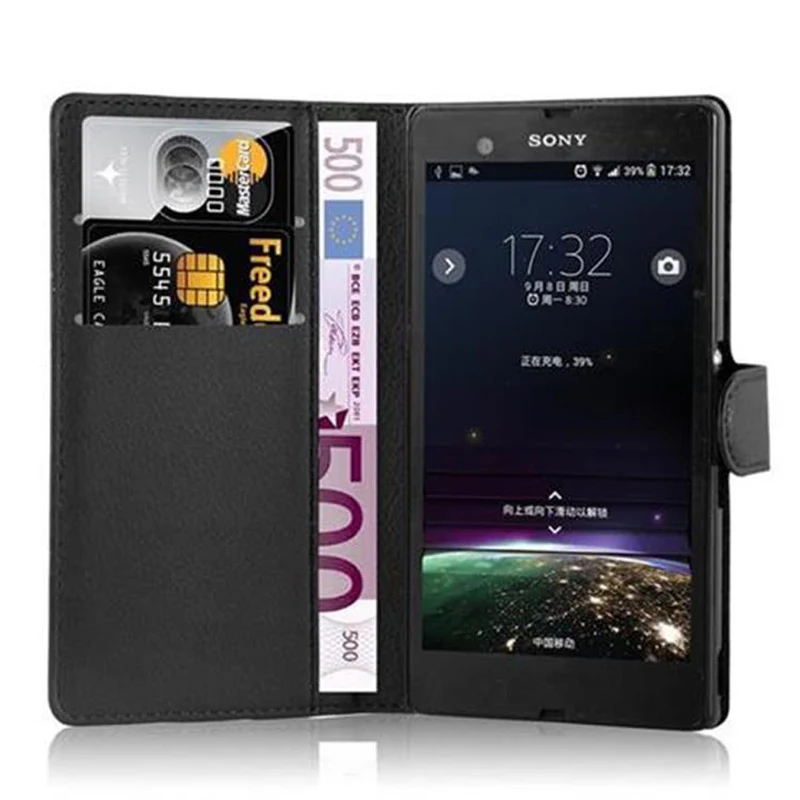 Cadorabo Hülle kompatibel mit Sony Xperia Z Schutzhülle mit Magnetverschluss, Standfunktion und Kartenfach