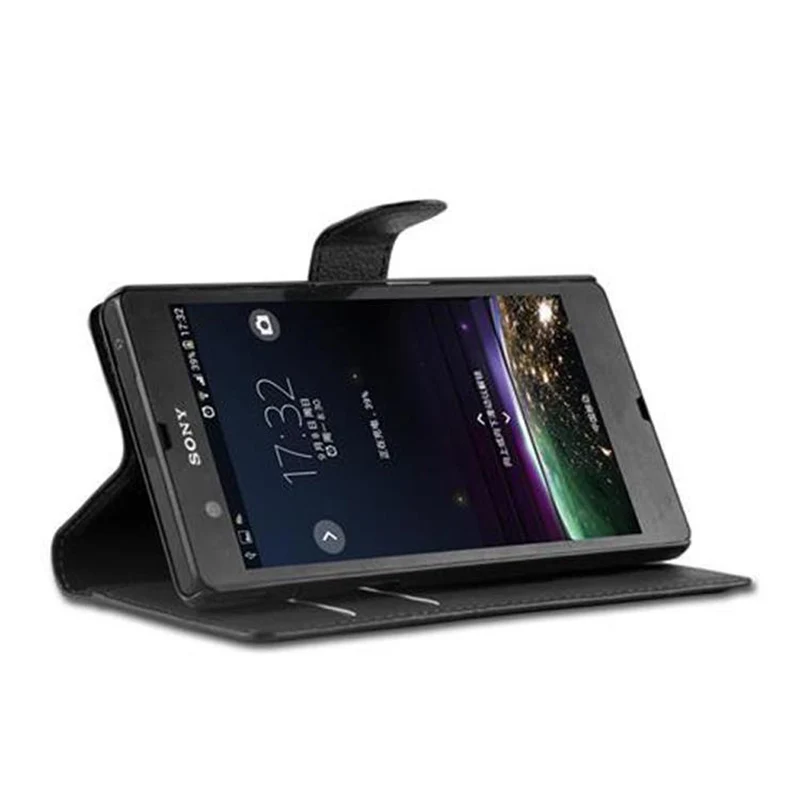 Cadorabo Hülle kompatibel mit Sony Xperia Z Schutzhülle mit Magnetverschluss, Standfunktion und Kartenfach