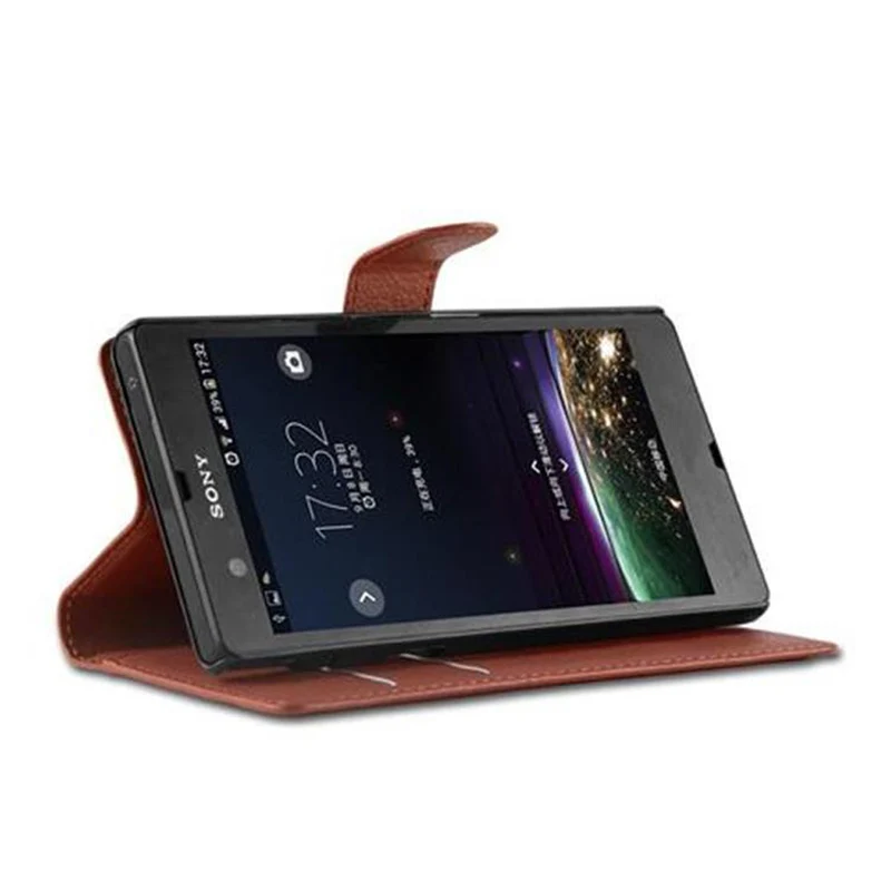 Cadorabo Hülle kompatibel mit Sony Xperia Z Schutzhülle mit Magnetverschluss, Standfunktion und Kartenfach