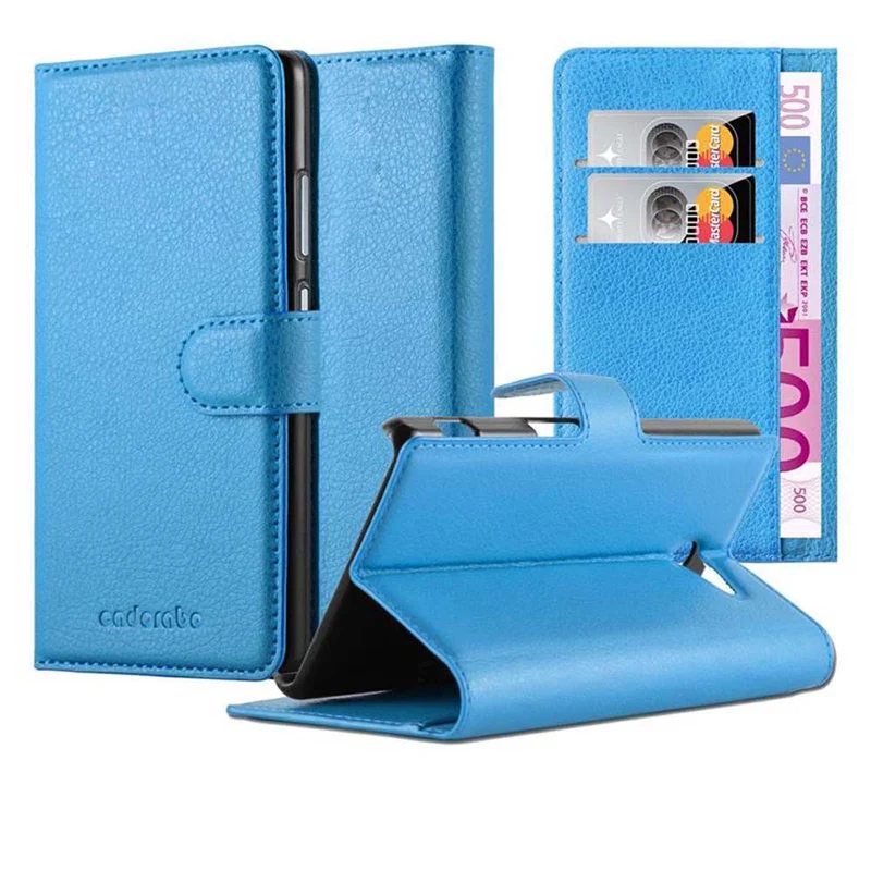 Cadorabo Hülle kompatibel mit Sony Xperia M2 / M2 AQUA Schutzhülle mit Magnetverschluss, Standfunktion und Kartenfach