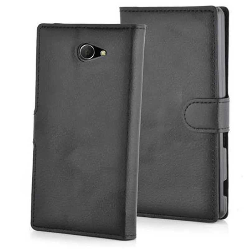 Cadorabo Hülle kompatibel mit Sony Xperia M2 / M2 AQUA Schutzhülle mit Magnetverschluss, Standfunktion und Kartenfach