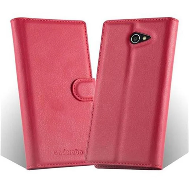 Cadorabo Hülle kompatibel mit Sony Xperia M2 / M2 AQUA Schutzhülle mit Magnetverschluss, Standfunktion und Kartenfach