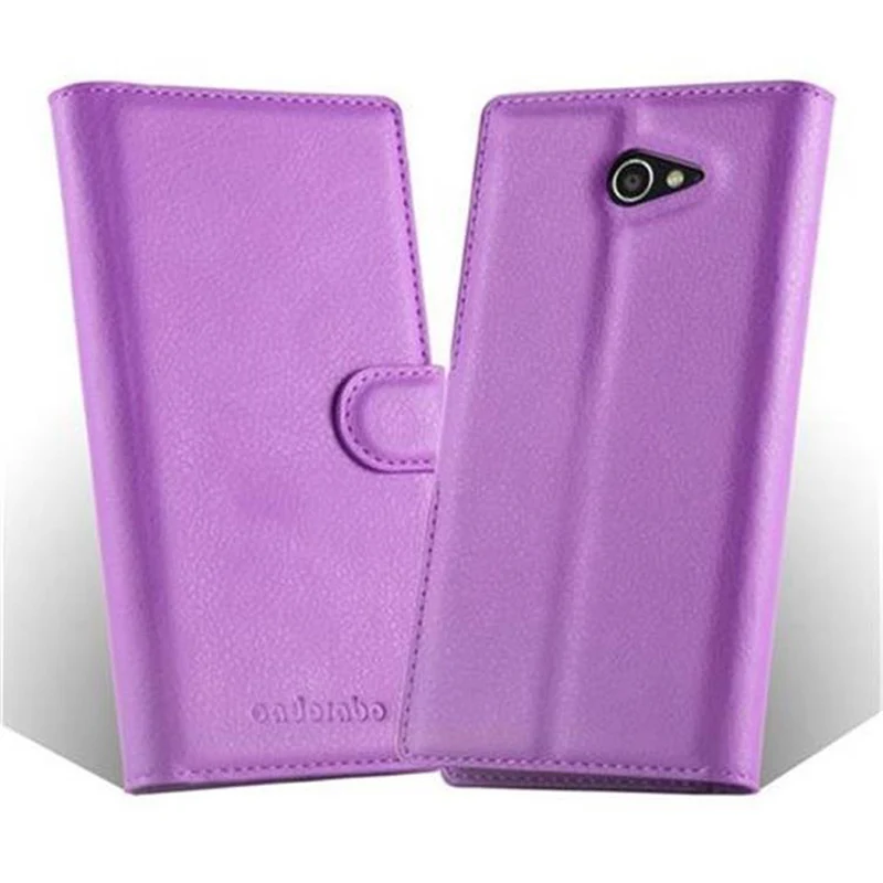 Cadorabo Hülle kompatibel mit Sony Xperia M2 / M2 AQUA Schutzhülle mit Magnetverschluss, Standfunktion und Kartenfach