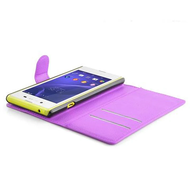 Cadorabo Hülle kompatibel mit Sony Xperia E3 Schutzhülle mit Magnetverschluss, Standfunktion und Kartenfach