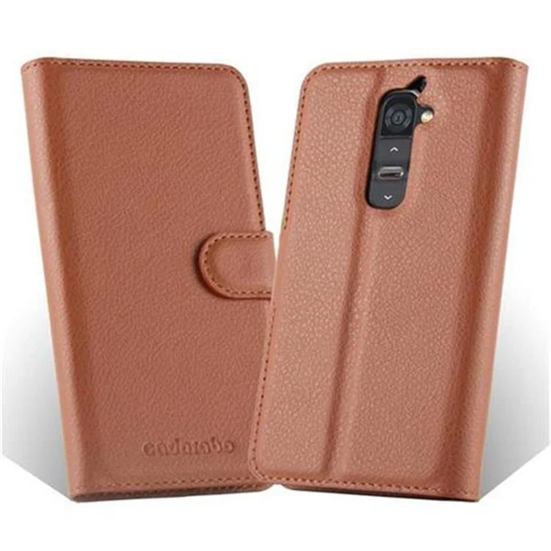 Cadorabo Hülle kompatibel mit LG G2 Schutzhülle mit Magnetverschluss, Standfunktion und Kartenfach