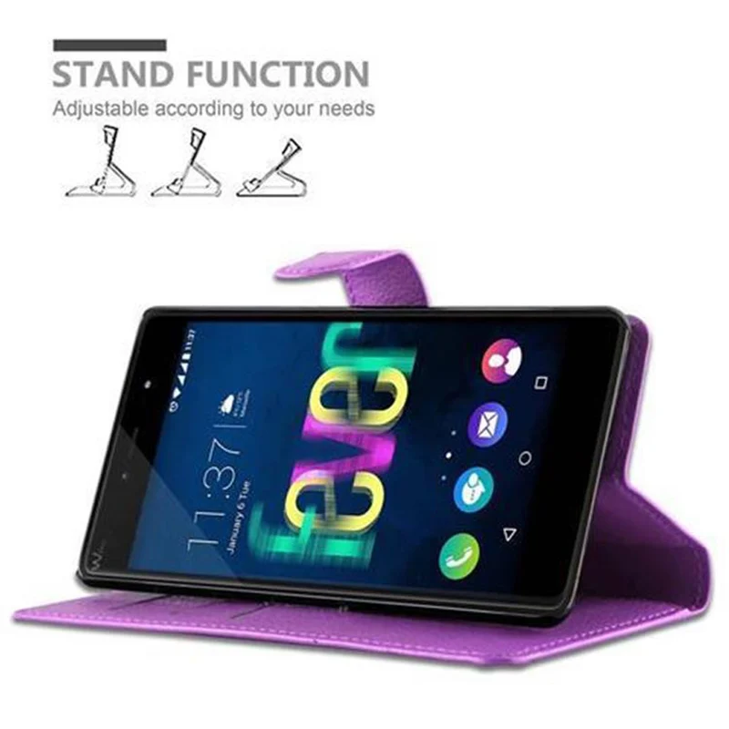 Cadorabo Hülle kompatibel mit WIKO FEVER 4G Schutzhülle mit Magnetverschluss, Standfunktion und Kartenfach