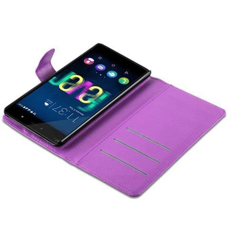Cadorabo Hülle kompatibel mit WIKO FEVER 4G Schutzhülle mit Magnetverschluss, Standfunktion und Kartenfach