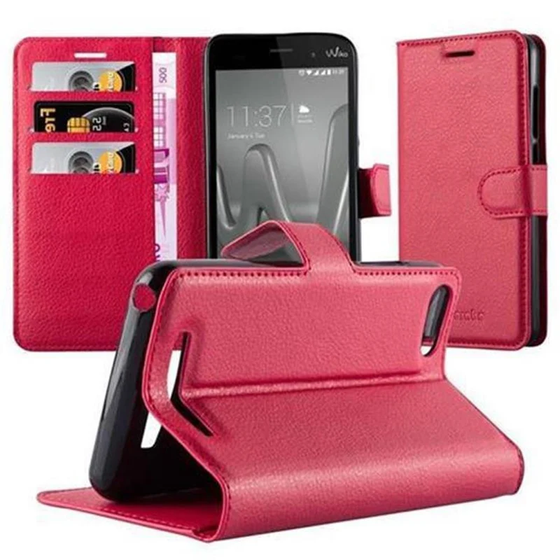 Cadorabo Hülle kompatibel mit WIKO LENNY 3 Schutzhülle mit Magnetverschluss, Standfunktion und Kartenfach