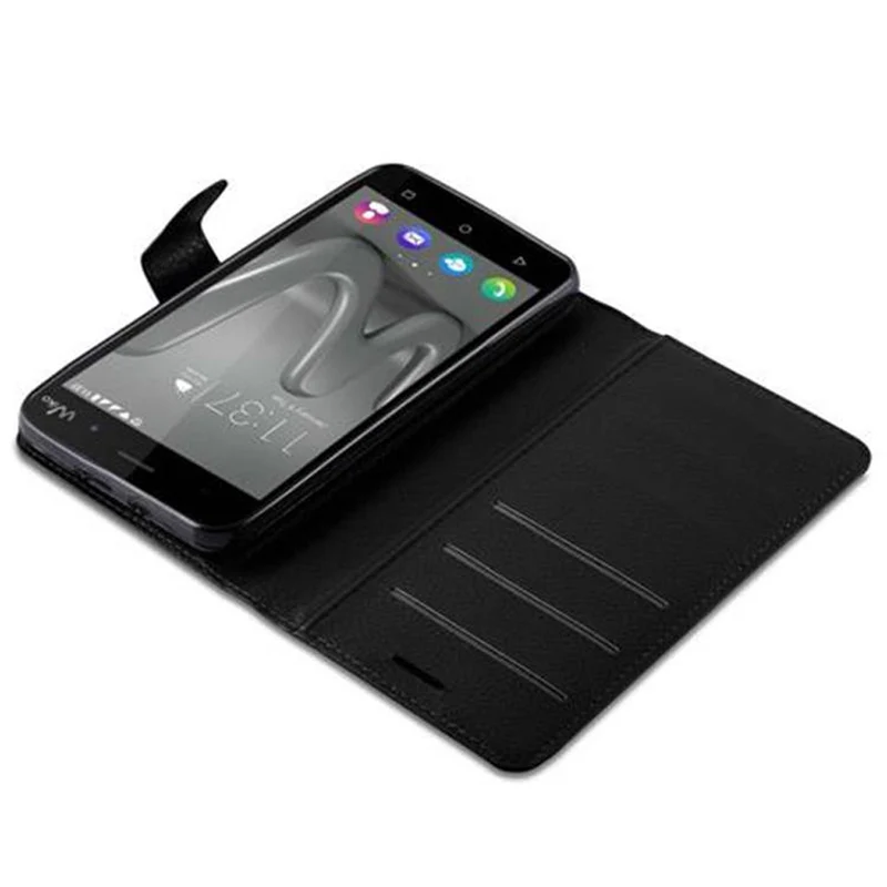 Cadorabo Hülle kompatibel mit WIKO LENNY 3 Schutzhülle mit Magnetverschluss, Standfunktion und Kartenfach