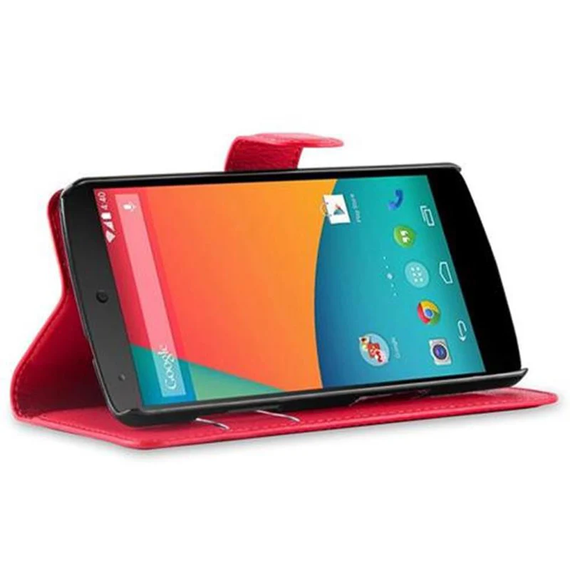 Cadorabo Hülle kompatibel mit LG Google NEXUS 5 Schutzhülle mit Magnetverschluss, Standfunktion und Kartenfach