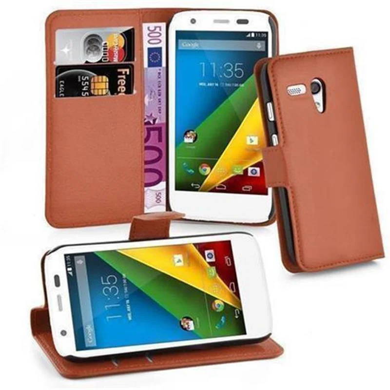 Cadorabo Hülle kompatibel mit Motorola MOTO G Schutzhülle mit Magnetverschluss, Standfunktion und Kartenfach