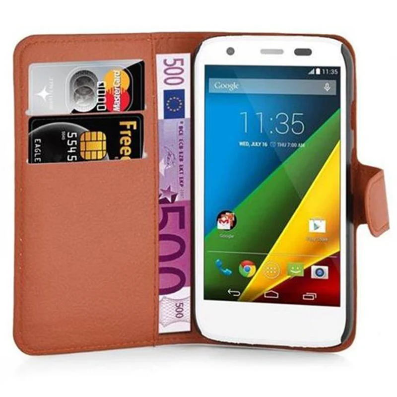 Cadorabo Hülle kompatibel mit Motorola MOTO G Schutzhülle mit Magnetverschluss, Standfunktion und Kartenfach