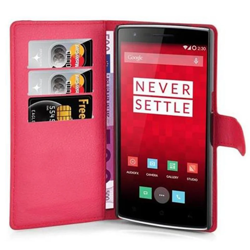 Cadorabo Hülle kompatibel mit OnePlus ONE Schutzhülle mit Magnetverschluss, Standfunktion und Kartenfach