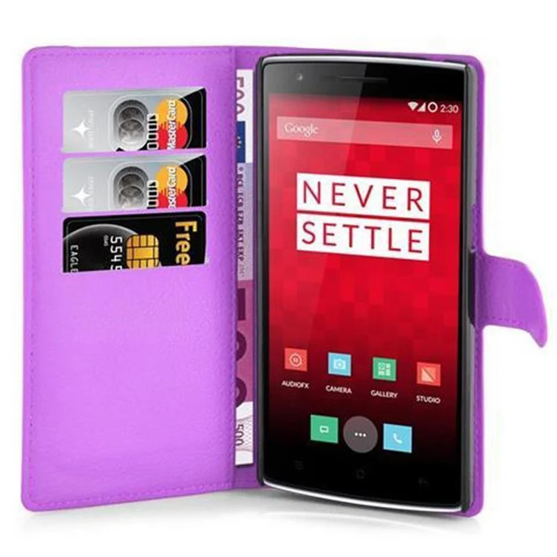 Cadorabo Hülle kompatibel mit OnePlus ONE Schutzhülle mit Magnetverschluss, Standfunktion und Kartenfach