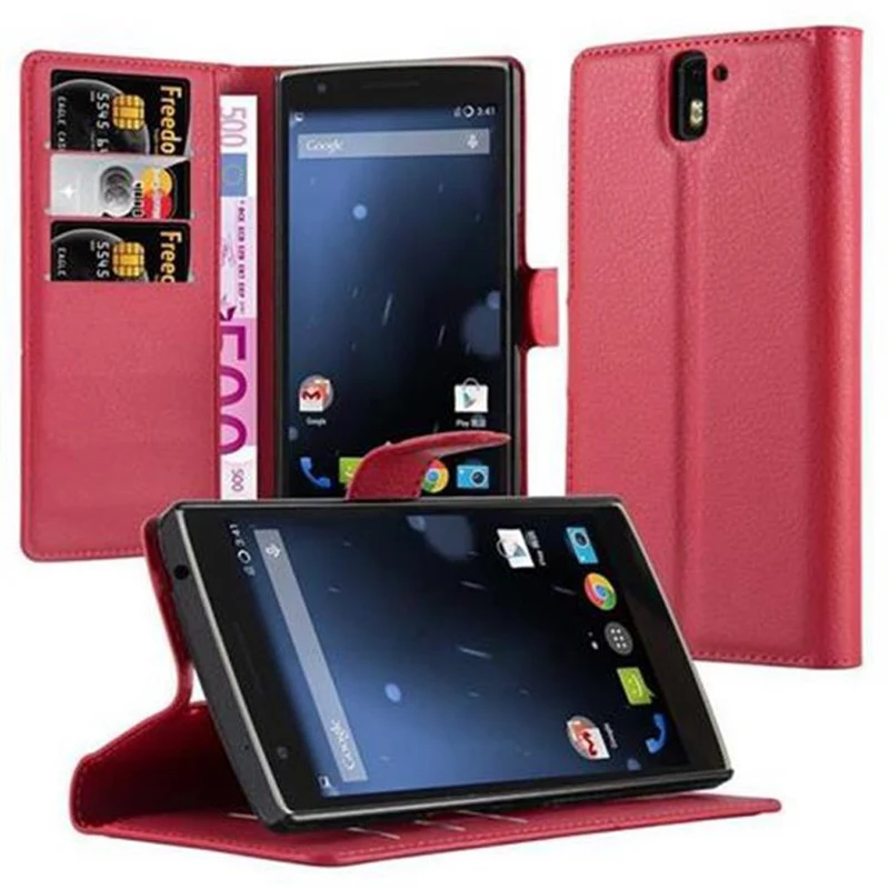 Cadorabo Hülle kompatibel mit OnePlus ONE Schutzhülle mit Magnetverschluss, Standfunktion und Kartenfach