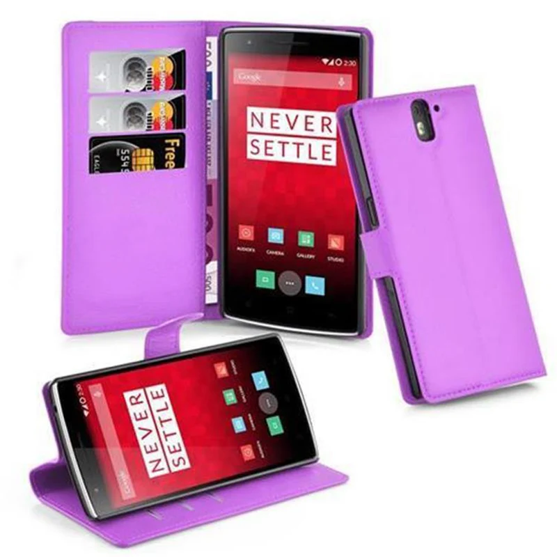 Cadorabo Hülle kompatibel mit OnePlus ONE Schutzhülle mit Magnetverschluss, Standfunktion und Kartenfach