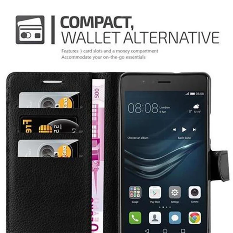 Cadorabo Hülle kompatibel mit Huawei P9 LITE 2016 / G9 LITE Schutzhülle mit Magnetverschluss, Standfunktion und Kartenfach