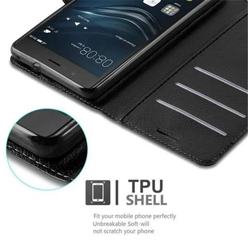 Cadorabo Hülle kompatibel mit Huawei P9 LITE 2016 / G9 LITE Schutzhülle mit Magnetverschluss, Standfunktion und Kartenfach