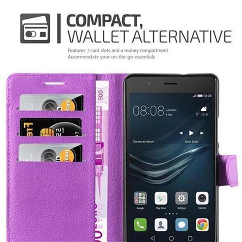 Cadorabo Hülle kompatibel mit Huawei P9 LITE 2016 / G9 LITE Schutzhülle mit Magnetverschluss, Standfunktion und Kartenfach