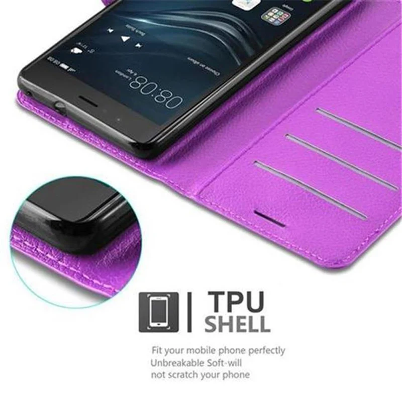 Cadorabo Hülle kompatibel mit Huawei P9 LITE 2016 / G9 LITE Schutzhülle mit Magnetverschluss, Standfunktion und Kartenfach