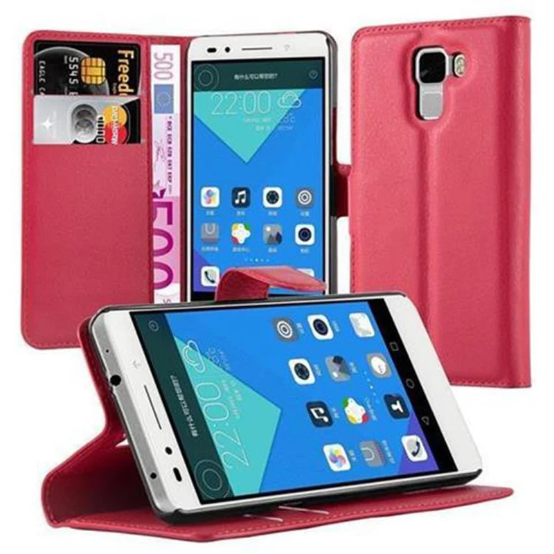 Cadorabo Hülle kompatibel mit Honor 7 Schutzhülle mit Magnetverschluss, Standfunktion und Kartenfach