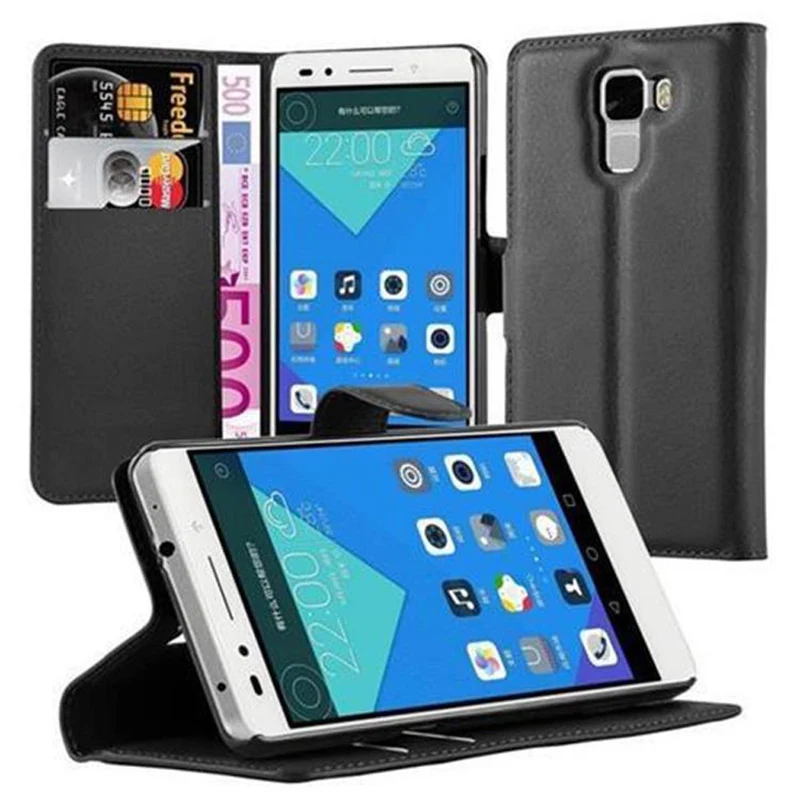 Cadorabo Hülle kompatibel mit Honor 7 Schutzhülle mit Magnetverschluss, Standfunktion und Kartenfach