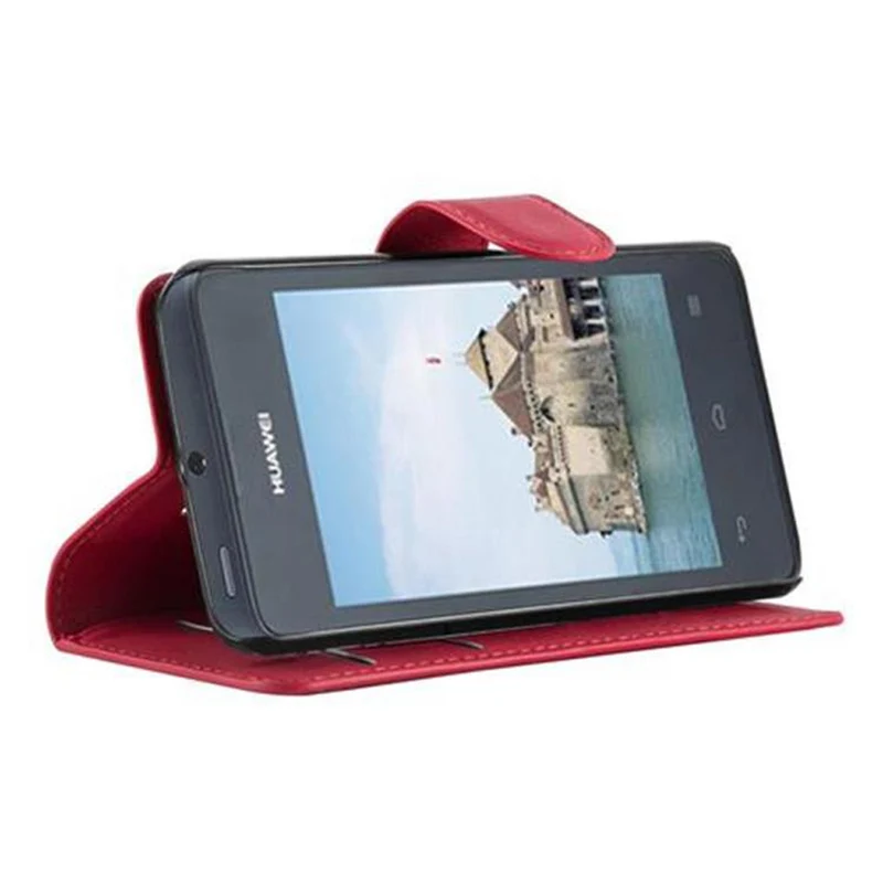 Cadorabo Hülle kompatibel mit Huawei ASCEND Y300 Schutzhülle mit Magnetverschluss, Standfunktion und Kartenfach