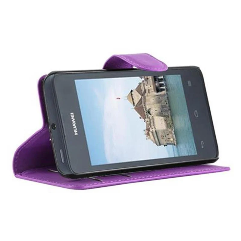 Cadorabo Hülle kompatibel mit Huawei ASCEND Y300 Schutzhülle mit Magnetverschluss, Standfunktion und Kartenfach