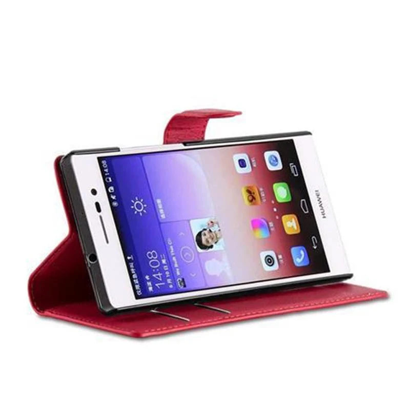 Cadorabo Hülle kompatibel mit Huawei ASCEND P7 Schutzhülle mit Magnetverschluss, Standfunktion und Kartenfach