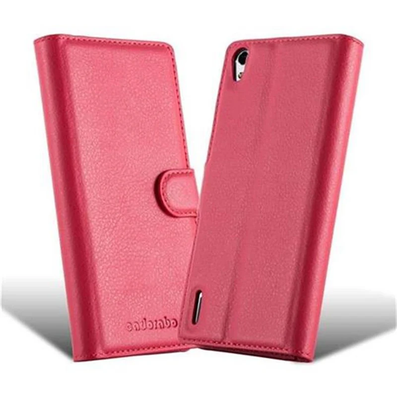 Cadorabo Hülle kompatibel mit Huawei ASCEND P7 Schutzhülle mit Magnetverschluss, Standfunktion und Kartenfach