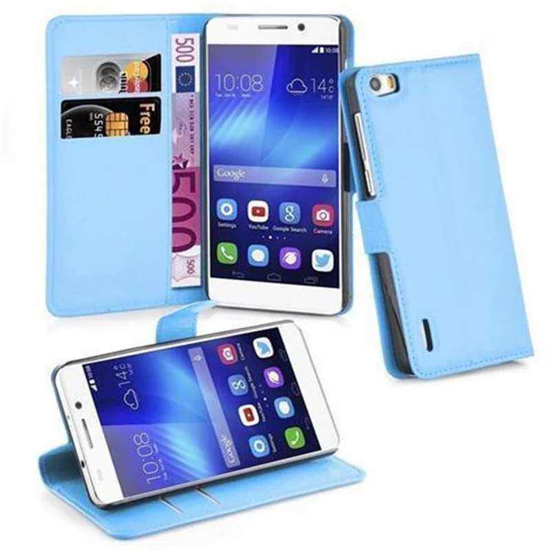 Cadorabo Hülle kompatibel mit Honor 6 Schutzhülle mit Magnetverschluss, Standfunktion und Kartenfach