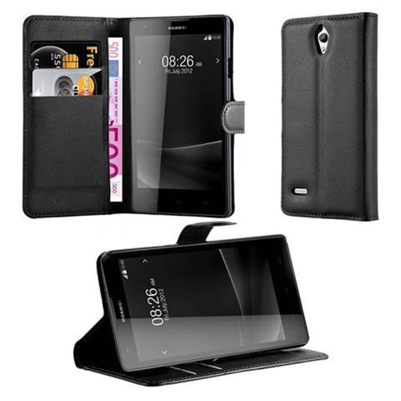Cadorabo Hülle kompatibel mit Huawei ASCEND G700 Schutzhülle mit Magnetverschluss, Standfunktion und Kartenfach