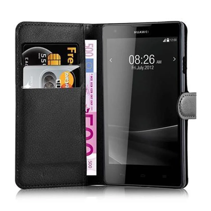 Cadorabo Hülle kompatibel mit Huawei ASCEND G700 Schutzhülle mit Magnetverschluss, Standfunktion und Kartenfach