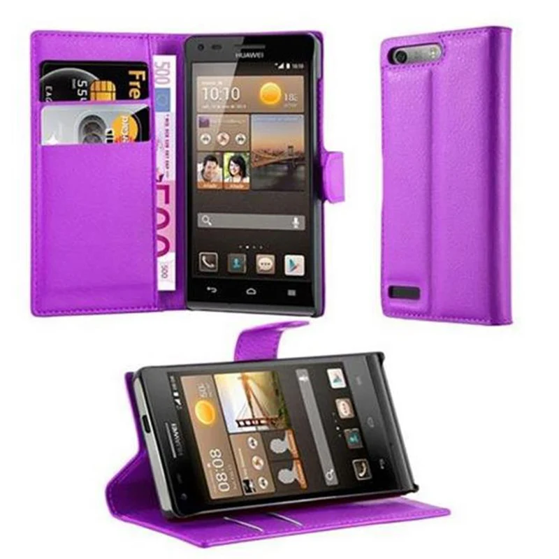 Cadorabo Hülle kompatibel mit Huawei ASCEND G6 Schutzhülle mit Magnetverschluss, Standfunktion und Kartenfach