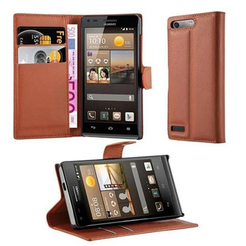 Cadorabo Hülle kompatibel mit Huawei ASCEND G6 Schutzhülle mit Magnetverschluss, Standfunktion und Kartenfach