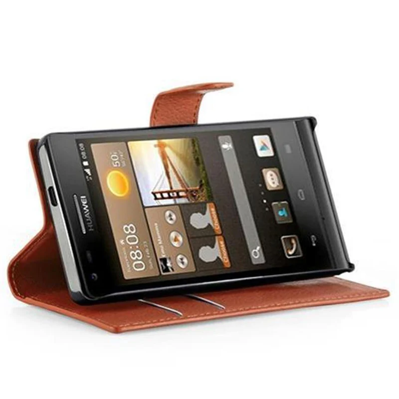 Cadorabo Hülle kompatibel mit Huawei ASCEND G6 Schutzhülle mit Magnetverschluss, Standfunktion und Kartenfach