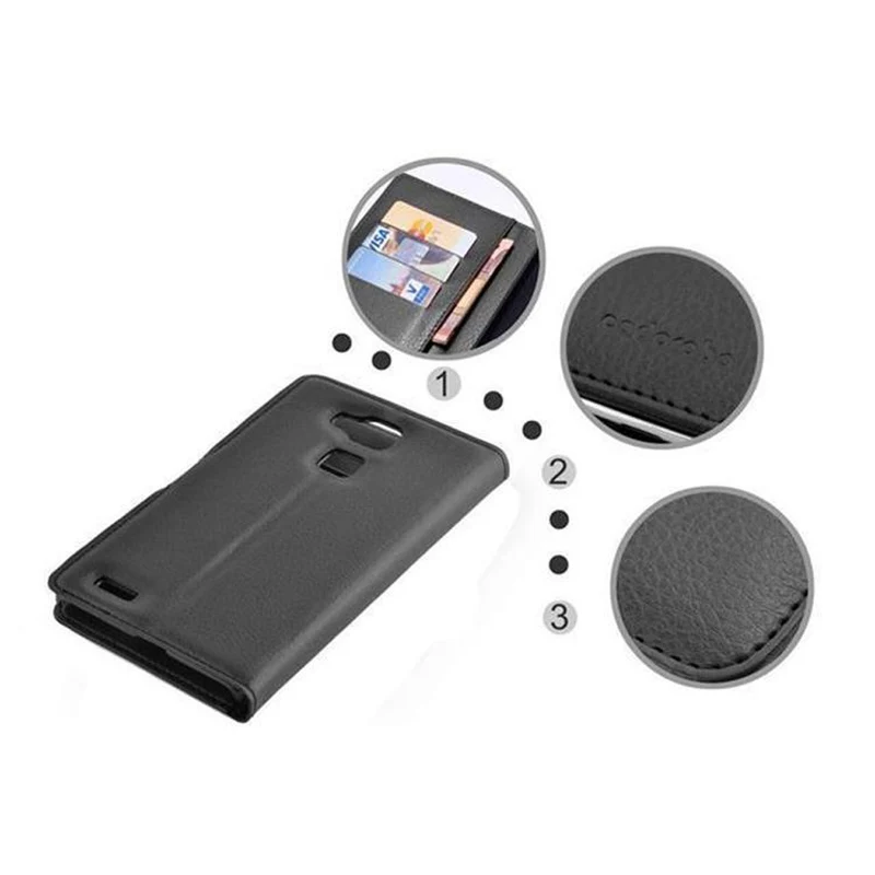Cadorabo Hülle kompatibel mit Huawei D3 MATE 7 Schutzhülle mit Magnetverschluss, Standfunktion und Kartenfach