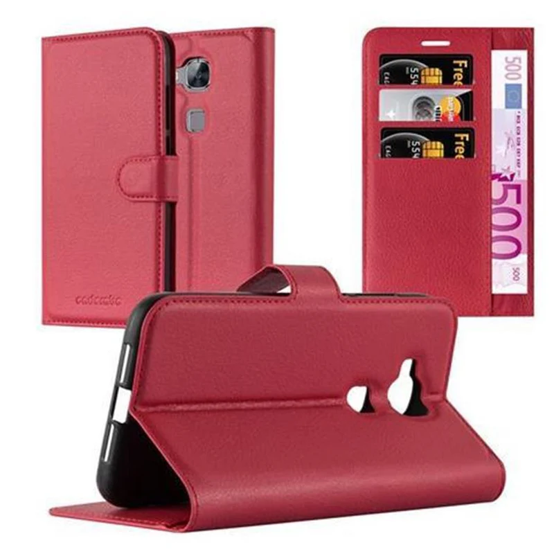 Cadorabo Hülle kompatibel mit Huawei ASCEND G7 PLUS / G8 / GX8 Schutzhülle mit Magnetverschluss, Standfunktion und Kartenfach