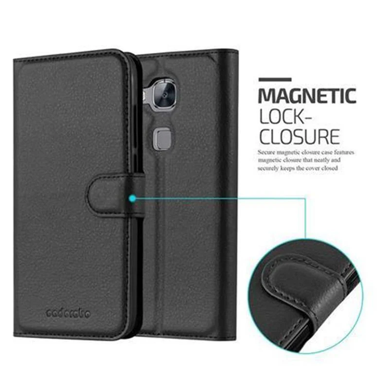 Cadorabo Hülle kompatibel mit Huawei ASCEND G7 PLUS / G8 / GX8 Schutzhülle mit Magnetverschluss, Standfunktion und Kartenfach