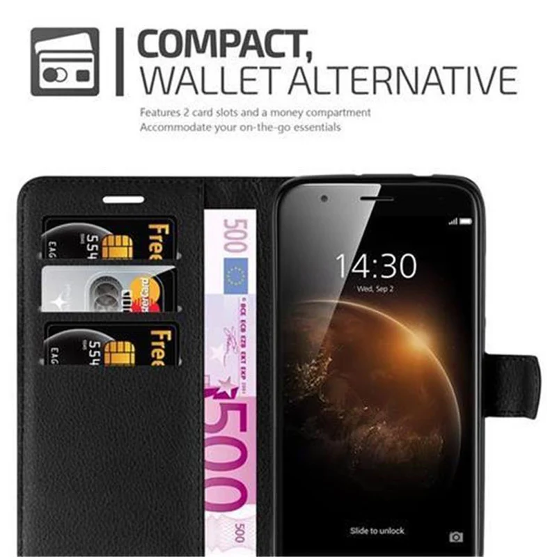 Cadorabo Hülle kompatibel mit Huawei ASCEND G7 PLUS / G8 / GX8 Schutzhülle mit Magnetverschluss, Standfunktion und Kartenfach
