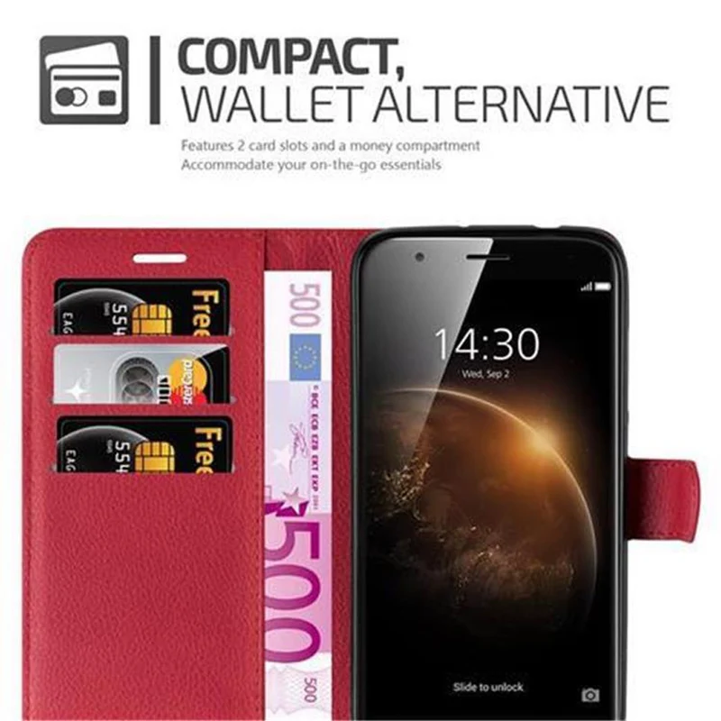 Cadorabo Hülle kompatibel mit Huawei ASCEND G7 PLUS / G8 / GX8 Schutzhülle mit Magnetverschluss, Standfunktion und Kartenfach