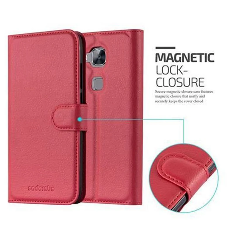 Cadorabo Hülle kompatibel mit Huawei ASCEND G7 PLUS / G8 / GX8 Schutzhülle mit Magnetverschluss, Standfunktion und Kartenfach