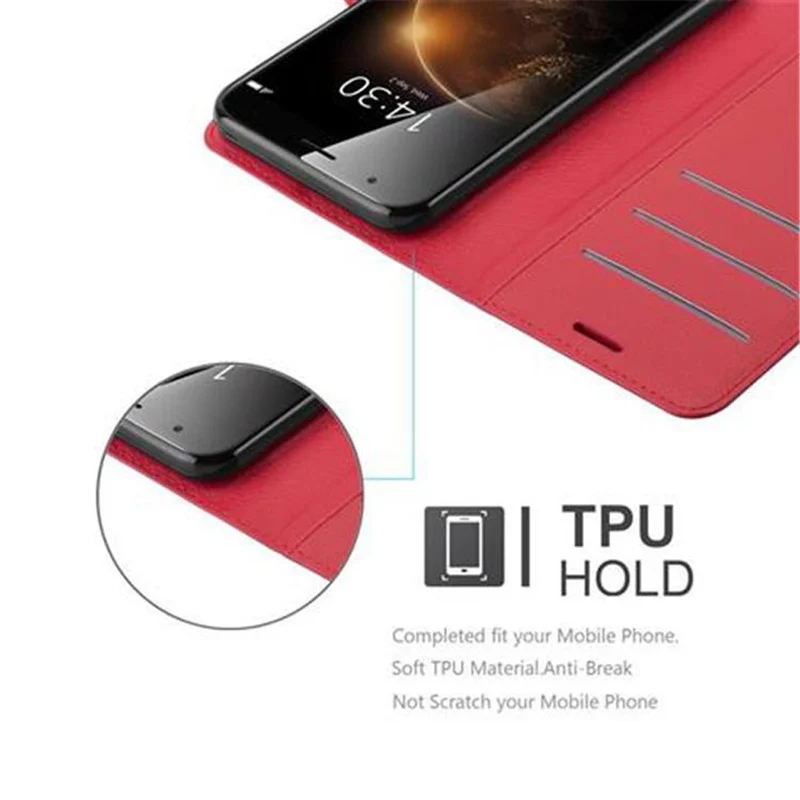 Cadorabo Hülle kompatibel mit Huawei ASCEND G7 PLUS / G8 / GX8 Schutzhülle mit Magnetverschluss, Standfunktion und Kartenfach