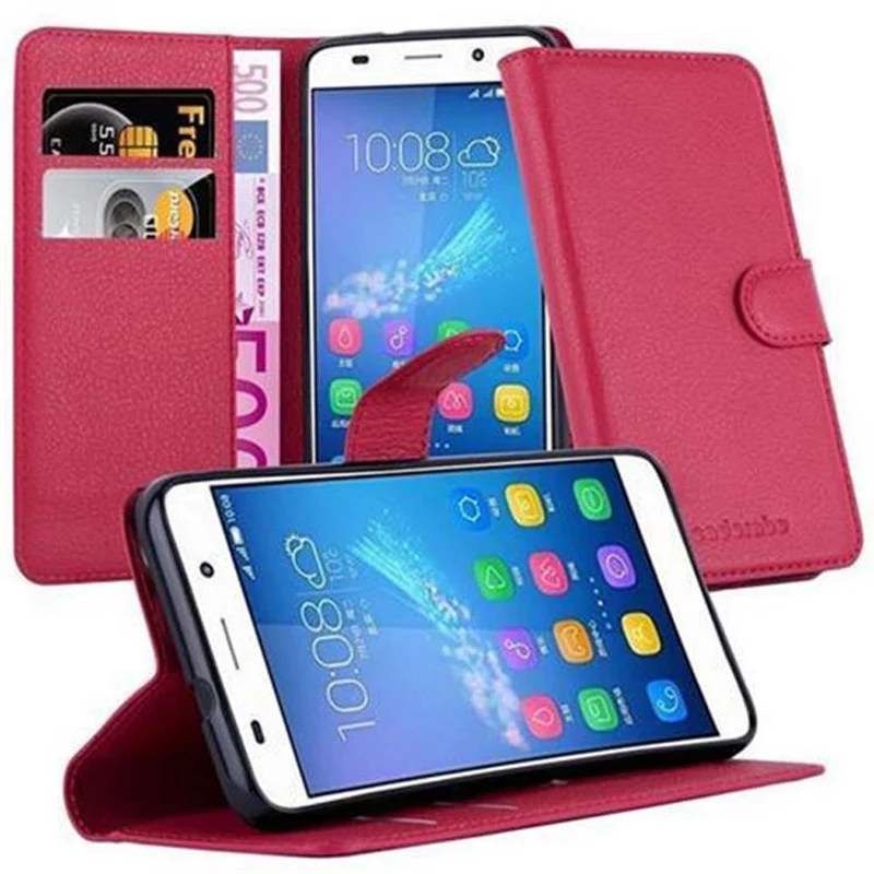 Cadorabo Hülle kompatibel mit Huawei Y6 2015 / Honor 4A Schutzhülle mit Magnetverschluss, Standfunktion und Kartenfach