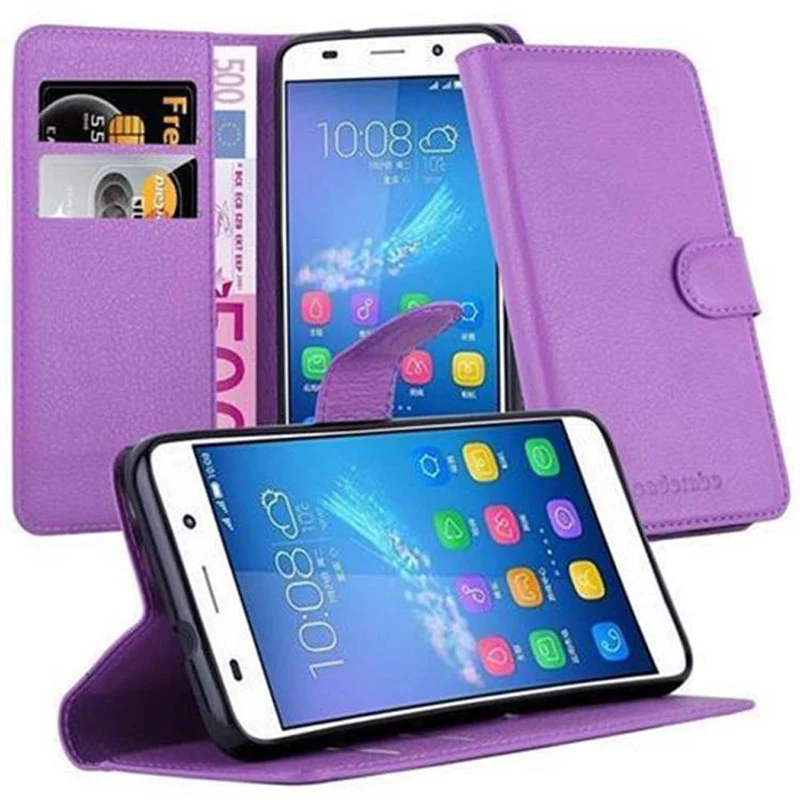 Cadorabo Hülle kompatibel mit Huawei Y6 2015 / Honor 4A Schutzhülle mit Magnetverschluss, Standfunktion und Kartenfach