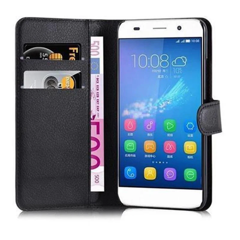 Cadorabo Hülle kompatibel mit Huawei Y6 2015 / Honor 4A Schutzhülle mit Magnetverschluss, Standfunktion und Kartenfach