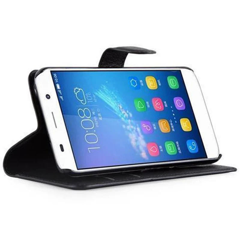 Cadorabo Hülle kompatibel mit Huawei Y6 2015 / Honor 4A Schutzhülle mit Magnetverschluss, Standfunktion und Kartenfach